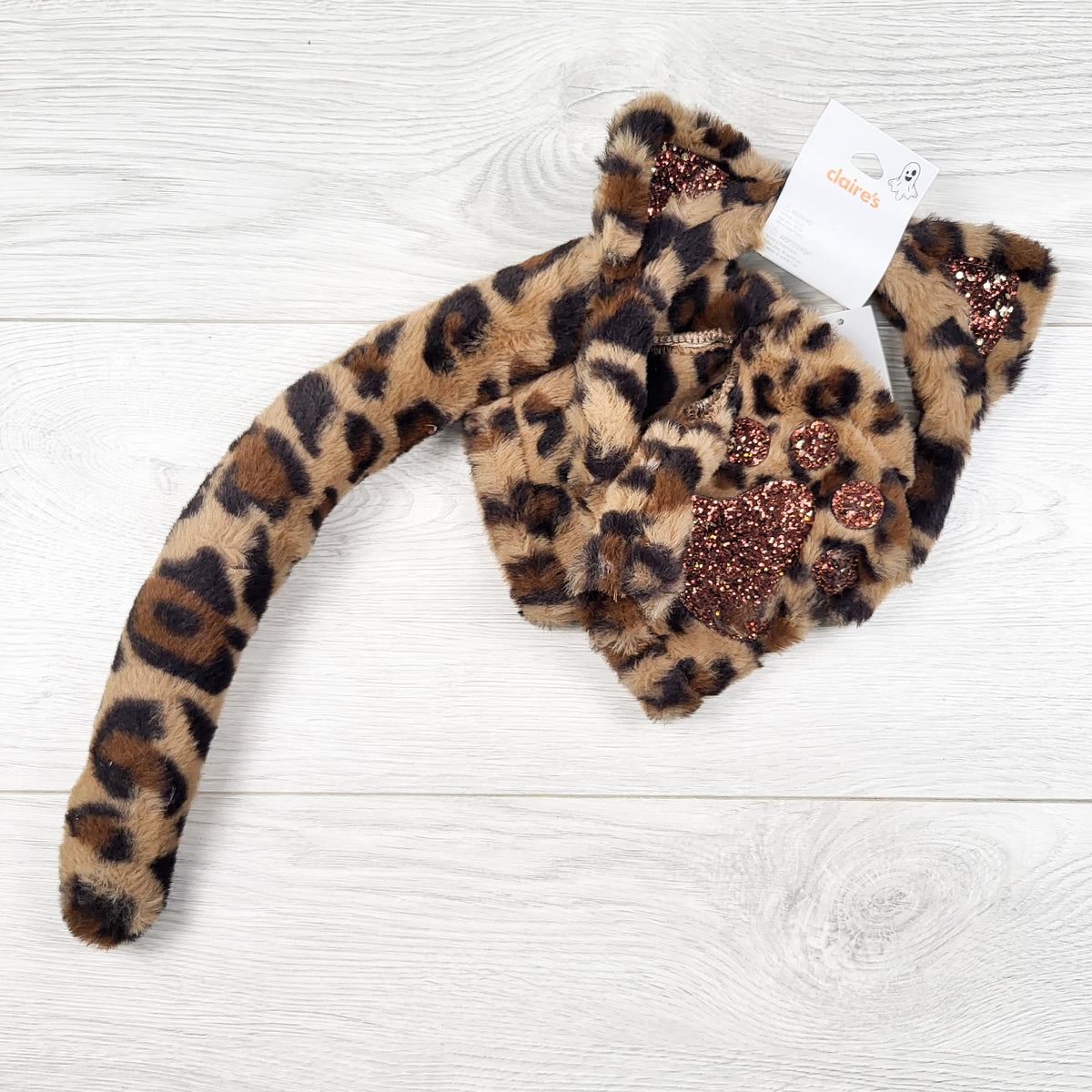 NEW - Claire's 3pc Plush Leopard Costume Kit