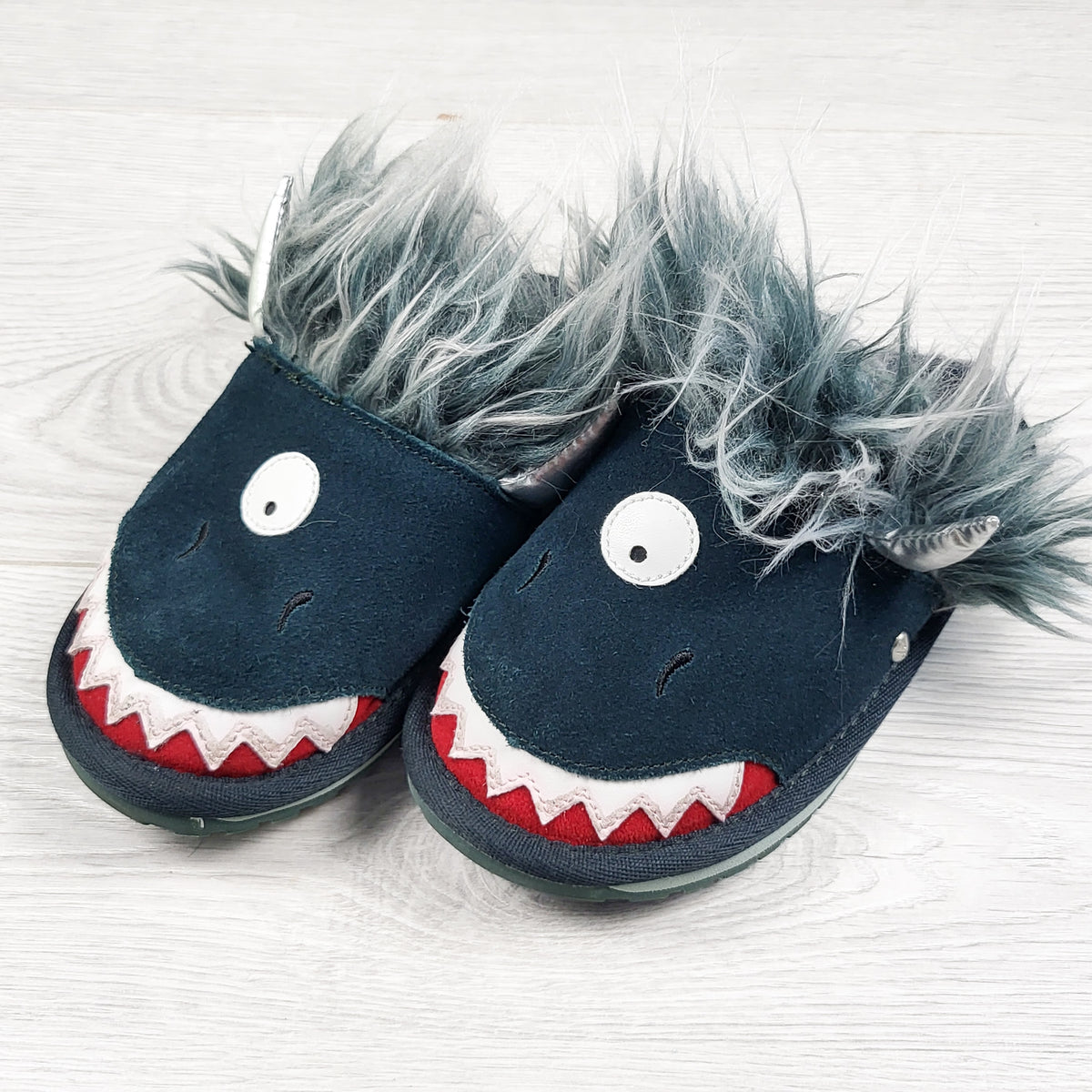 EMU Australia Teal Suede Monster Slippers. Size 11