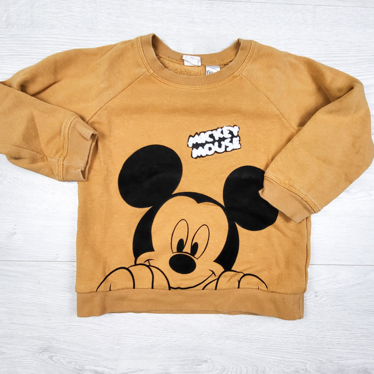 H and M golden yellow Mickey Mouse sweatshirt. Size 2/3T