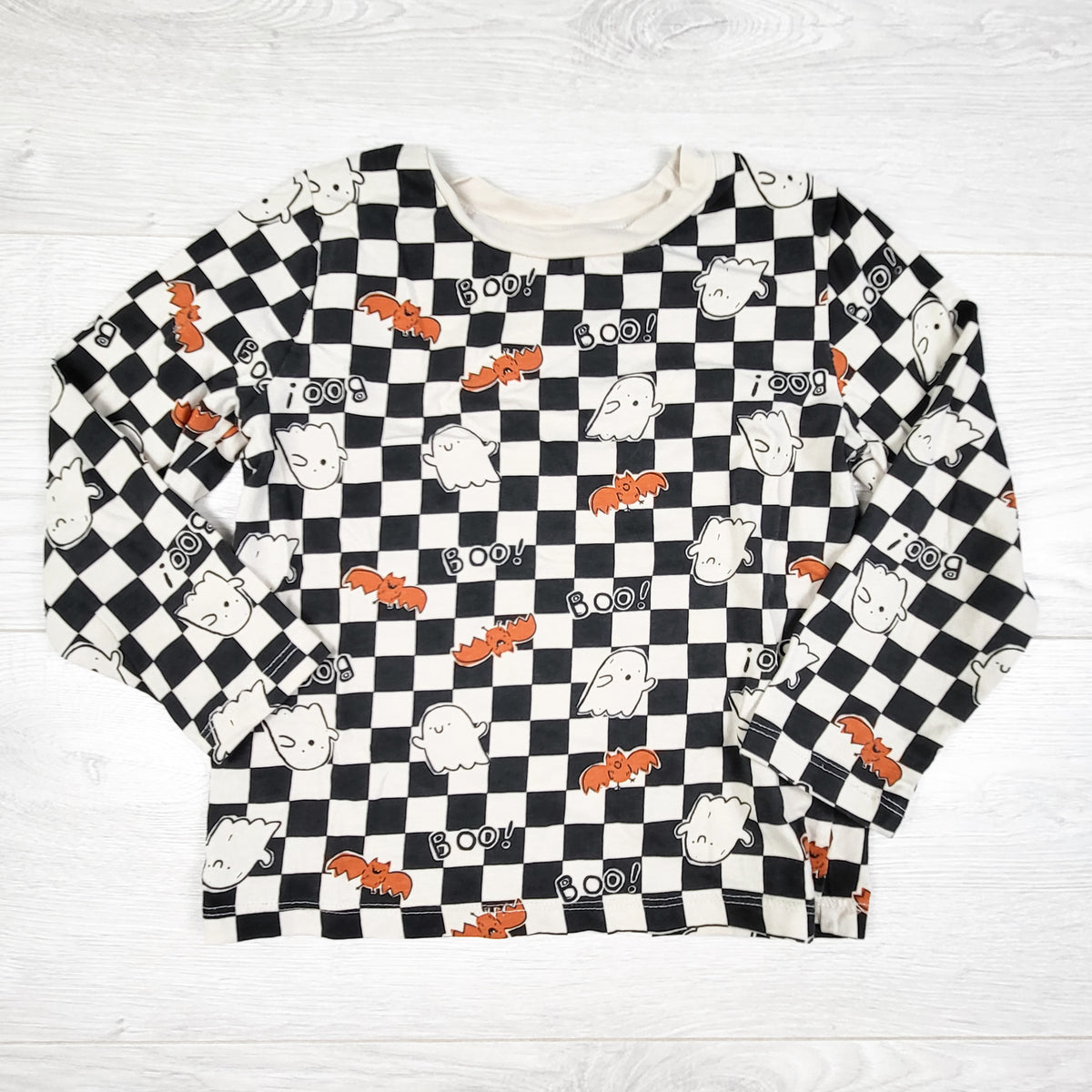 Joe Fresh checkerboard patterned Halloween shirt. Size 5T
