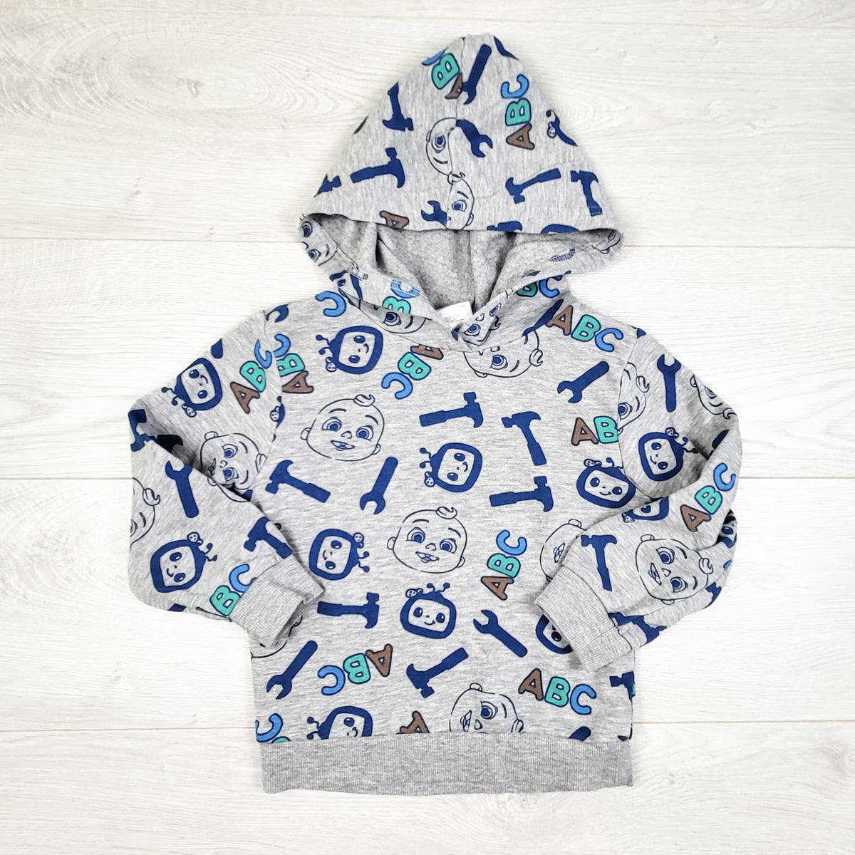 CoComelon grey pullover hoodie. Size 4T