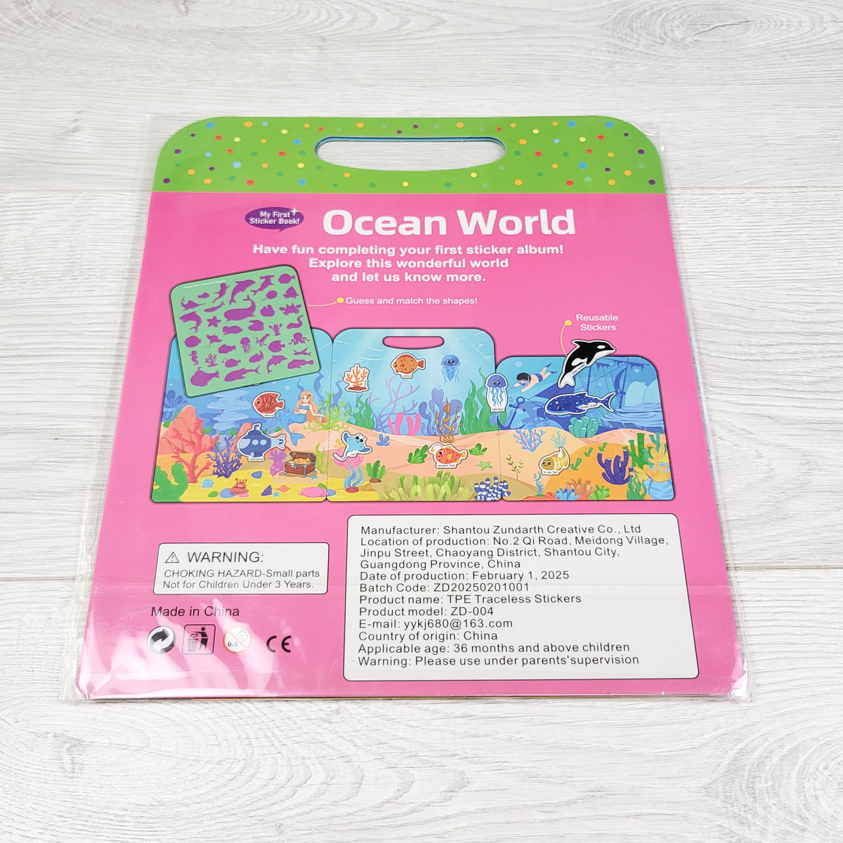 NEW - My First Sticker Book: Ocean World - Reusable Jelly Sticker Activity Album