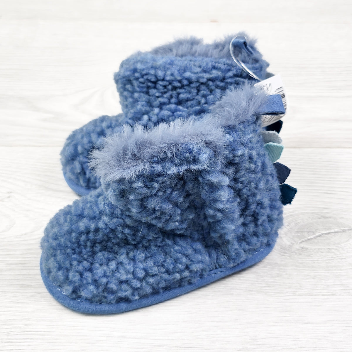 NEW - Next Baby Blue Dinosaur Slipper Boots. Size 3-6 Months