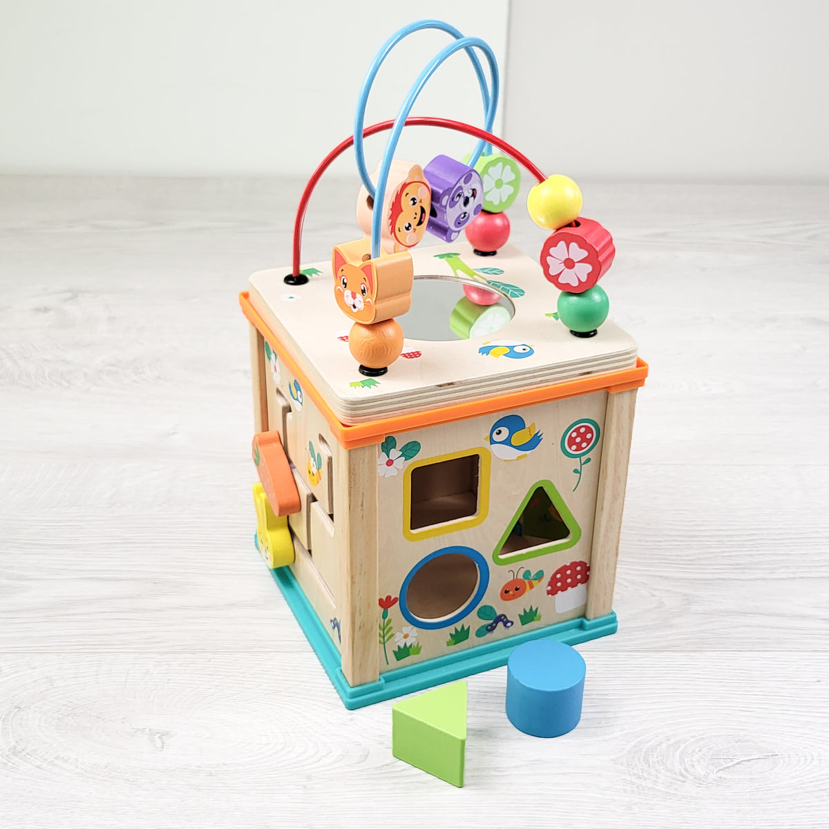 Top Bright Garden 5-in-1 Wooden Activity Cube - AS IS (sorry, no shipping)