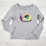 Tu Kids Grey Sequin Snail Top. Size 3/4T - AS IS