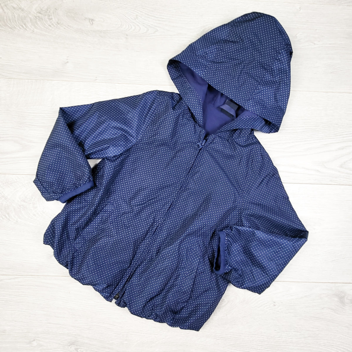 Gap Navy Polka Dot Jersey Lined Windbreaker Jacket. Size 4T