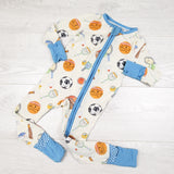 Angel Dear Sports Themed Zippered Bamboo Sleeper. Size 12-18 Months - AS IS