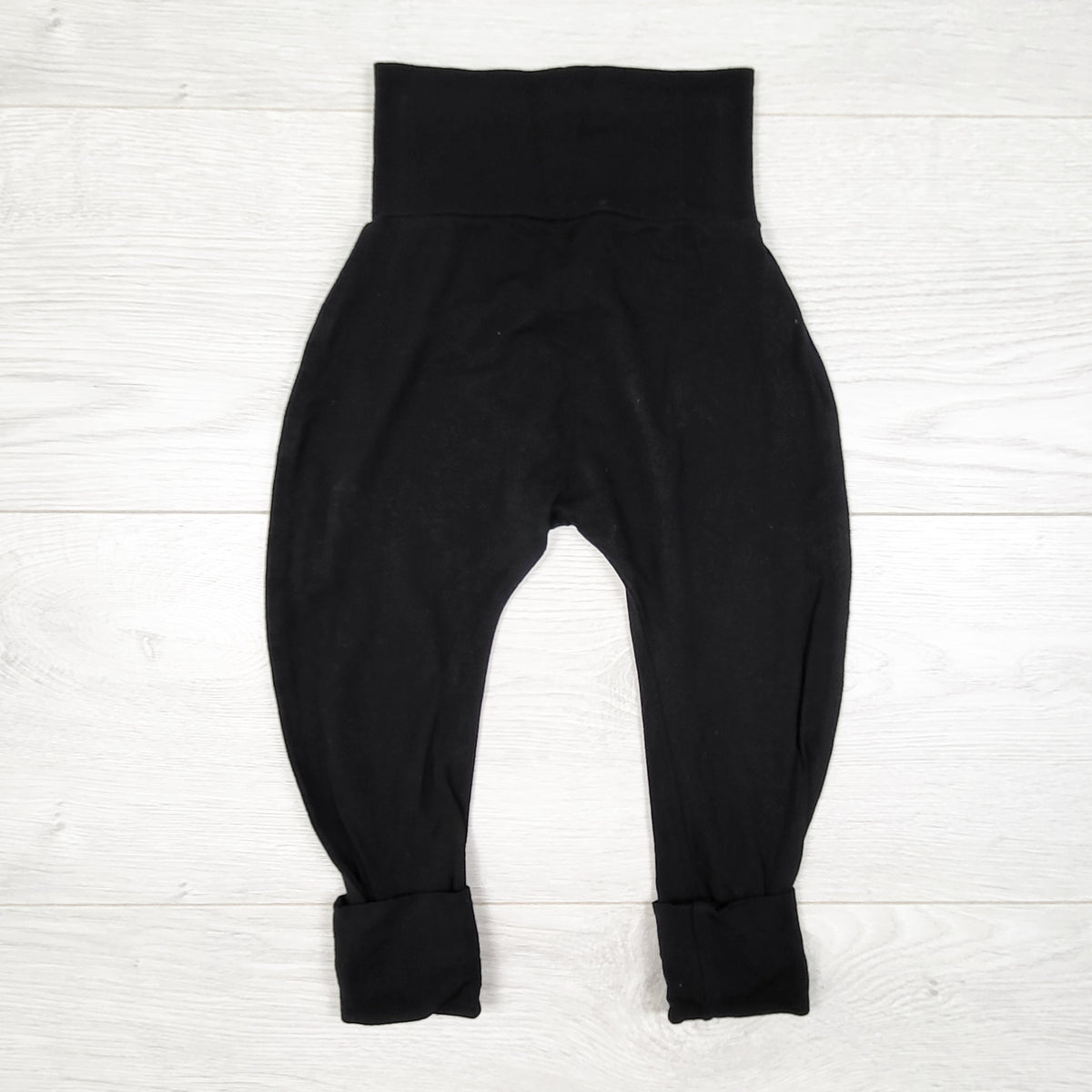 Love, Mom Black Handmade Bamboo Pants. Size 6 months to 2 Years