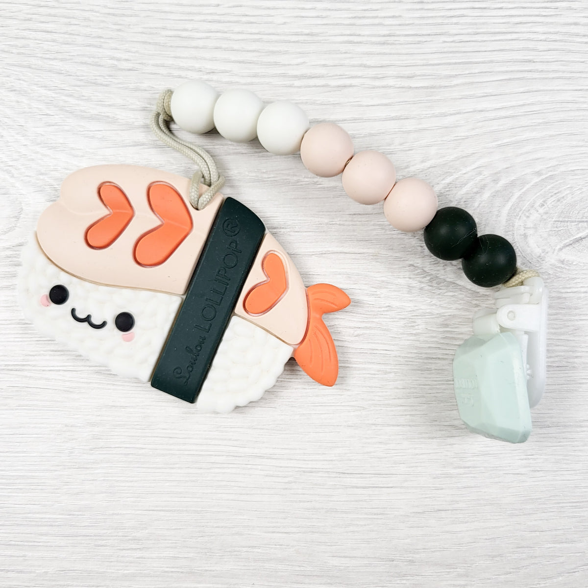 Loulou Lollipop Silicone Sushi Pacifier Clip