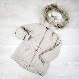 H&M L.O.G.G. Beige Parka Jacket. Size 4/5T - AS IS