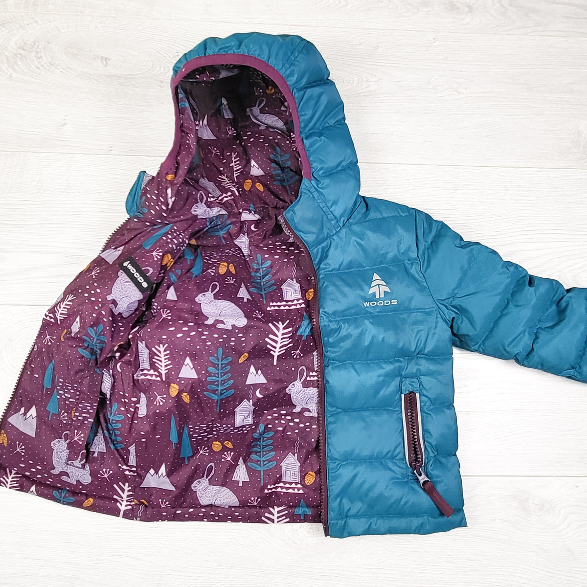 Woods Bennington Reversible Down Puffy Jacket. Sizes like 18-24 Months - AS IS
