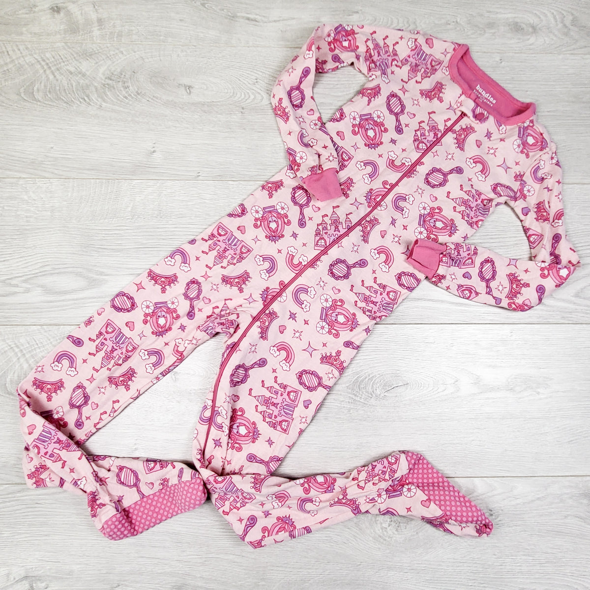 Children's Place Pink Zippered Princess Themed Cotton Sleeper. Size 4T