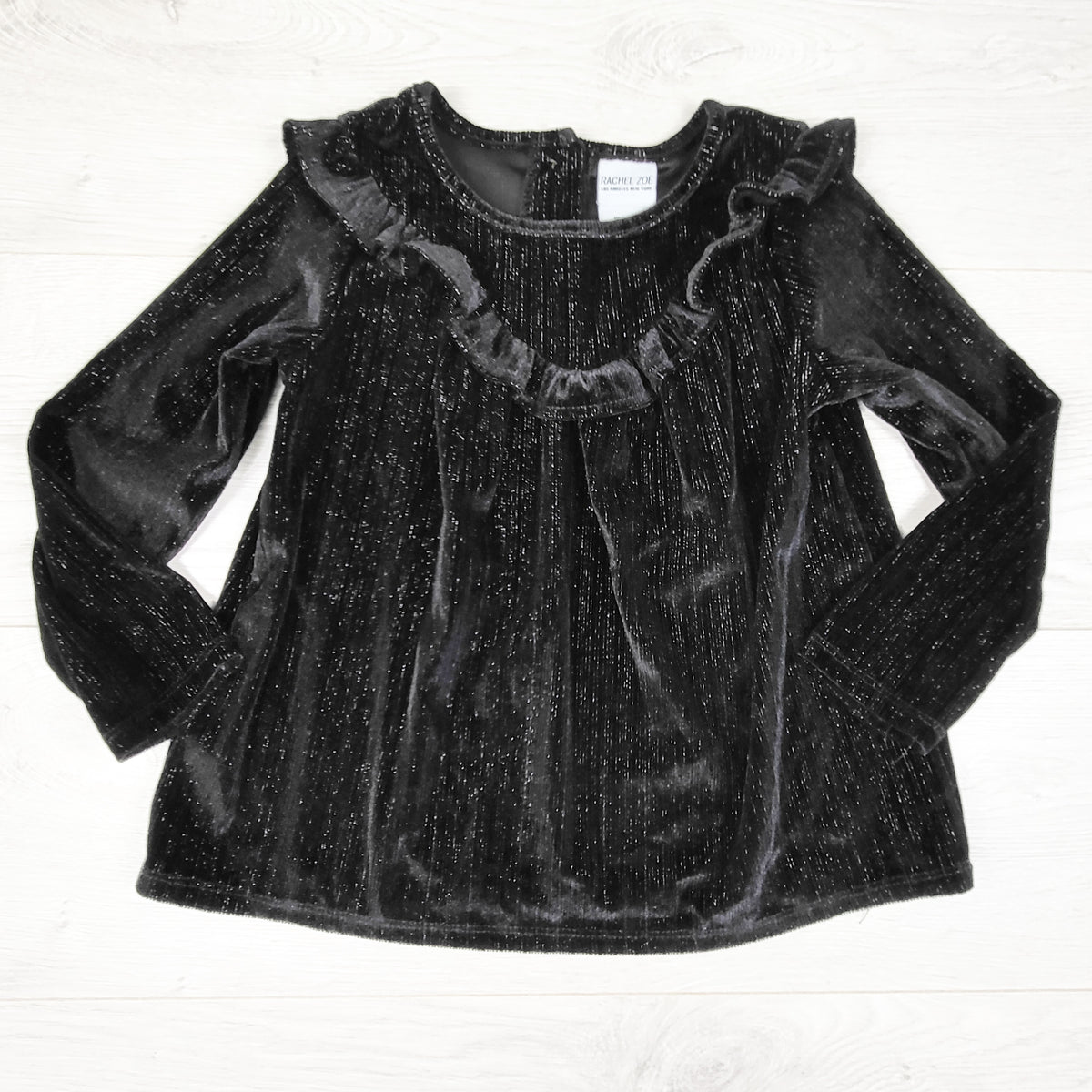 Rachel Zoe Black Velvet Top with Sparkle Threading. Size 3T