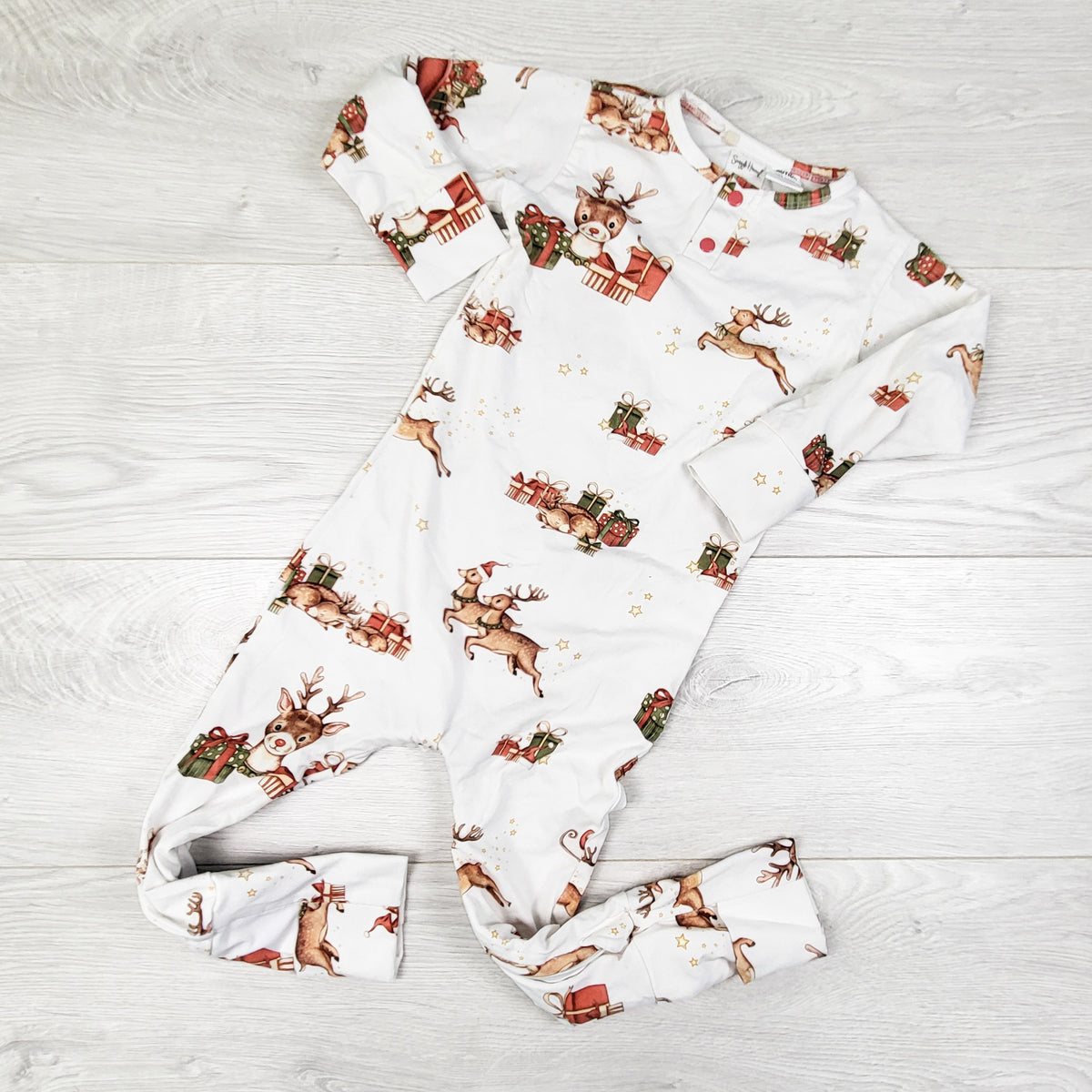 Snuggle Hunny Organic Cotton Christmas Sleeper. Size 2T