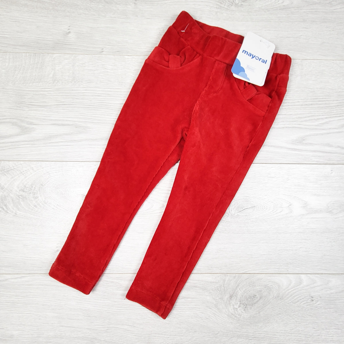 NEW - Mayoral Red Velour Leggings. Size 18 Months