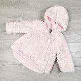 Widgeon Pink Faux Fur Minky Hooded Coat. Size 9 Months - AS IS