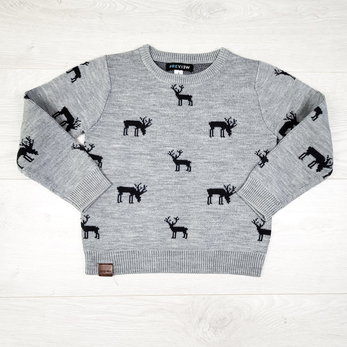 Preview Grey Moose Print Sweater. Size 4T