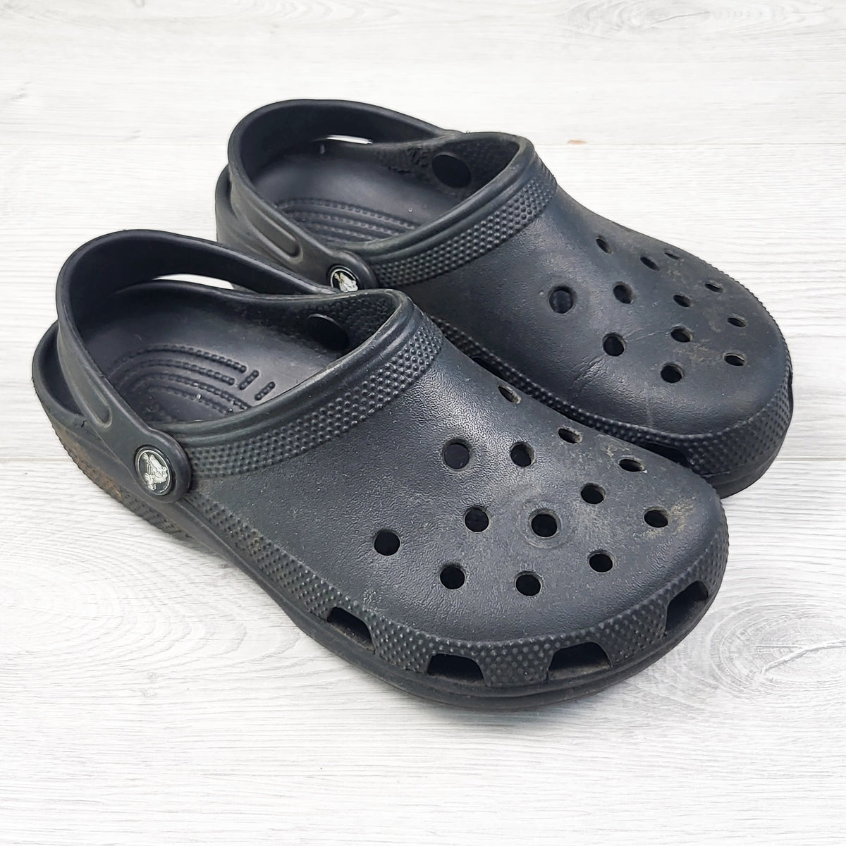 Black genuine Croc shoes. Youth size 3