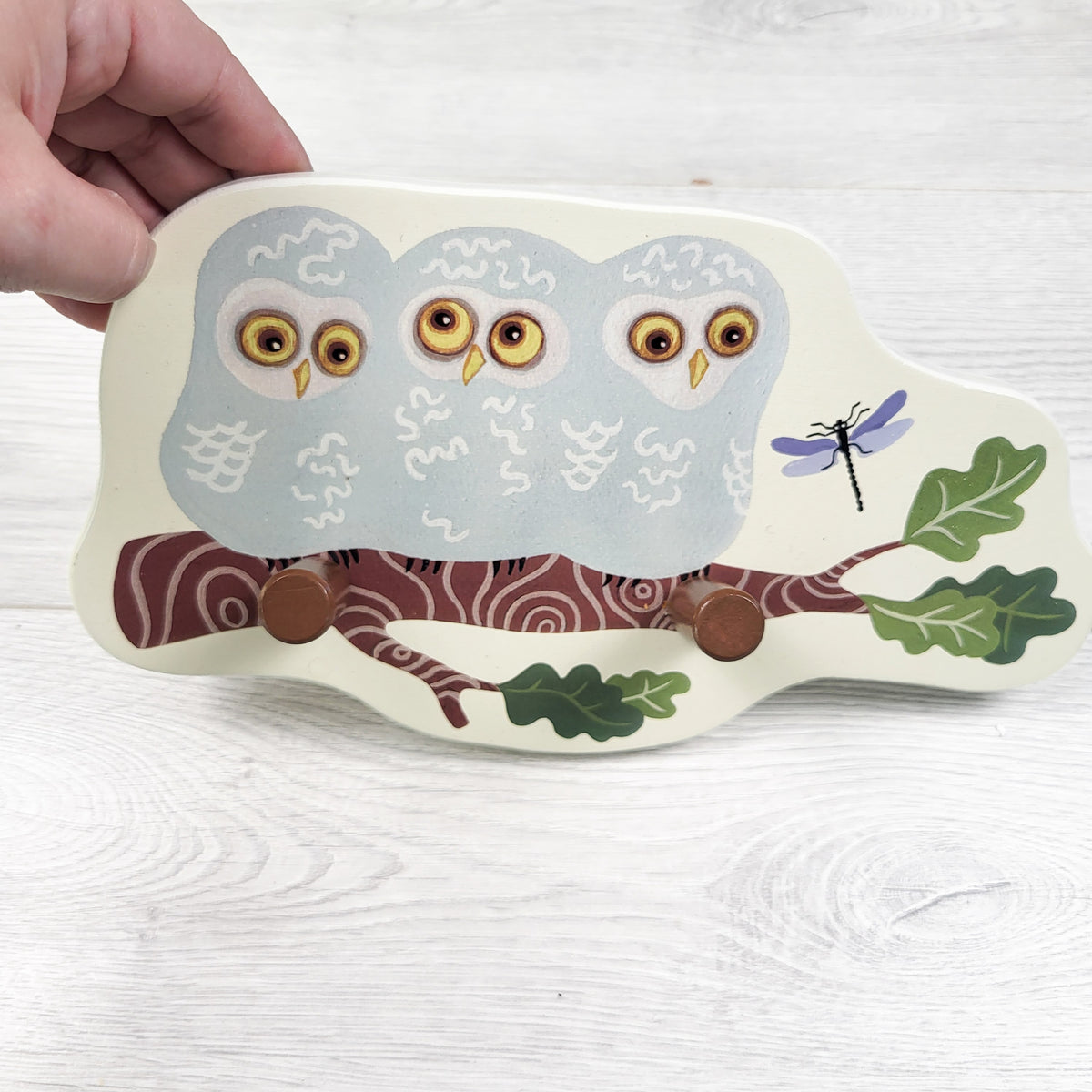 IKEA Vandring Owl Wooden Wall Clothes Hanger / 2-Peg Coat Rack - Retired