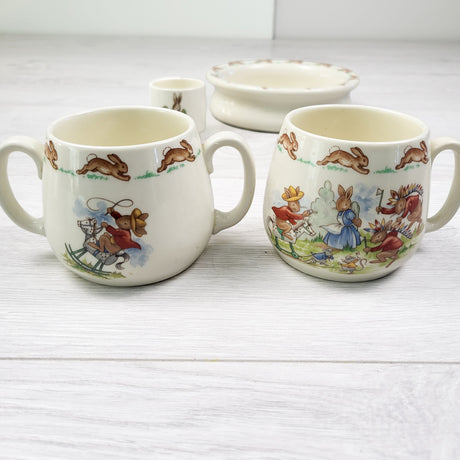 Royal Doulton "Bunnykins" Nurseryware Fine Bone China (4pc Mixed Lot) - NO SHIPPING