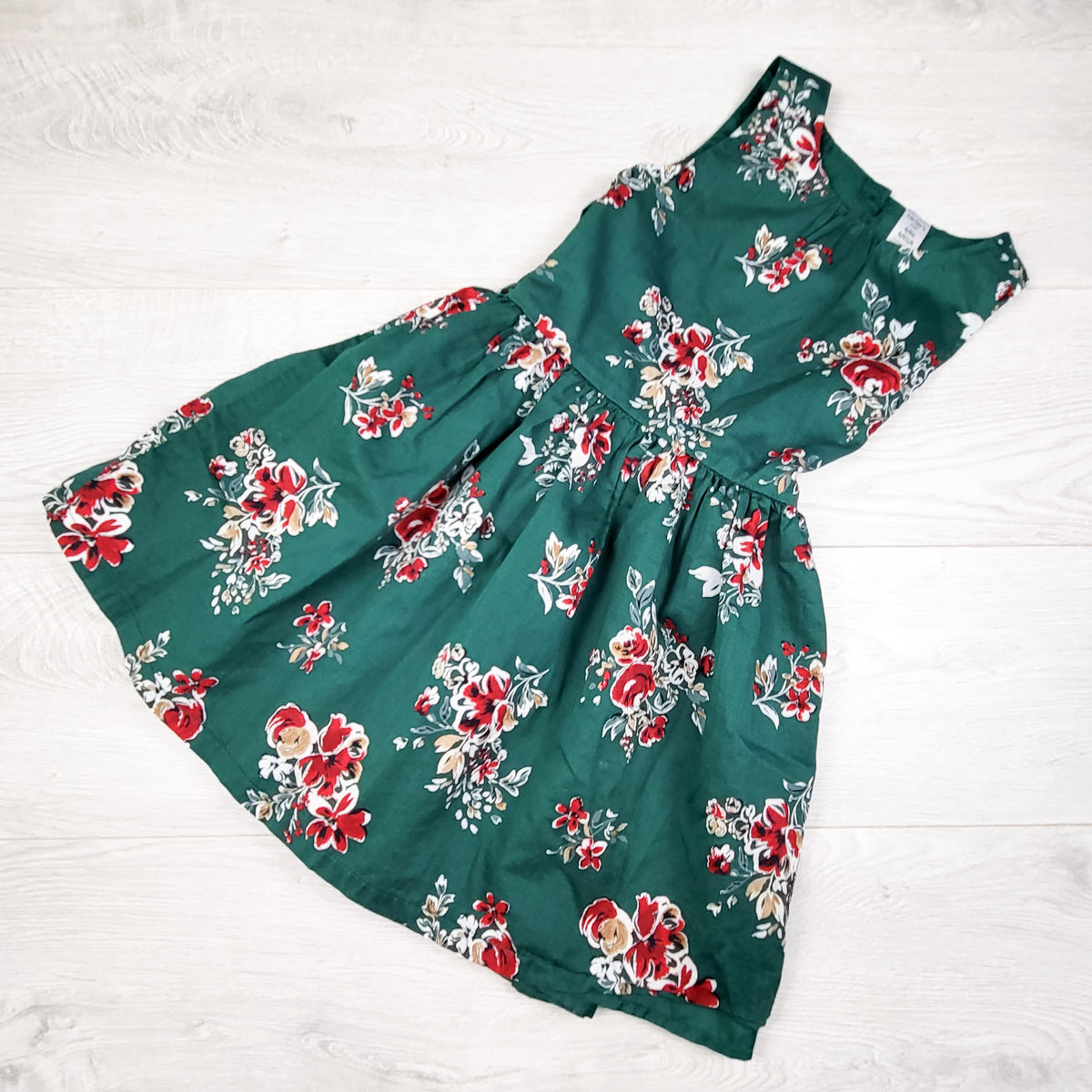Carters green floral print special occasion dress. Size 6
