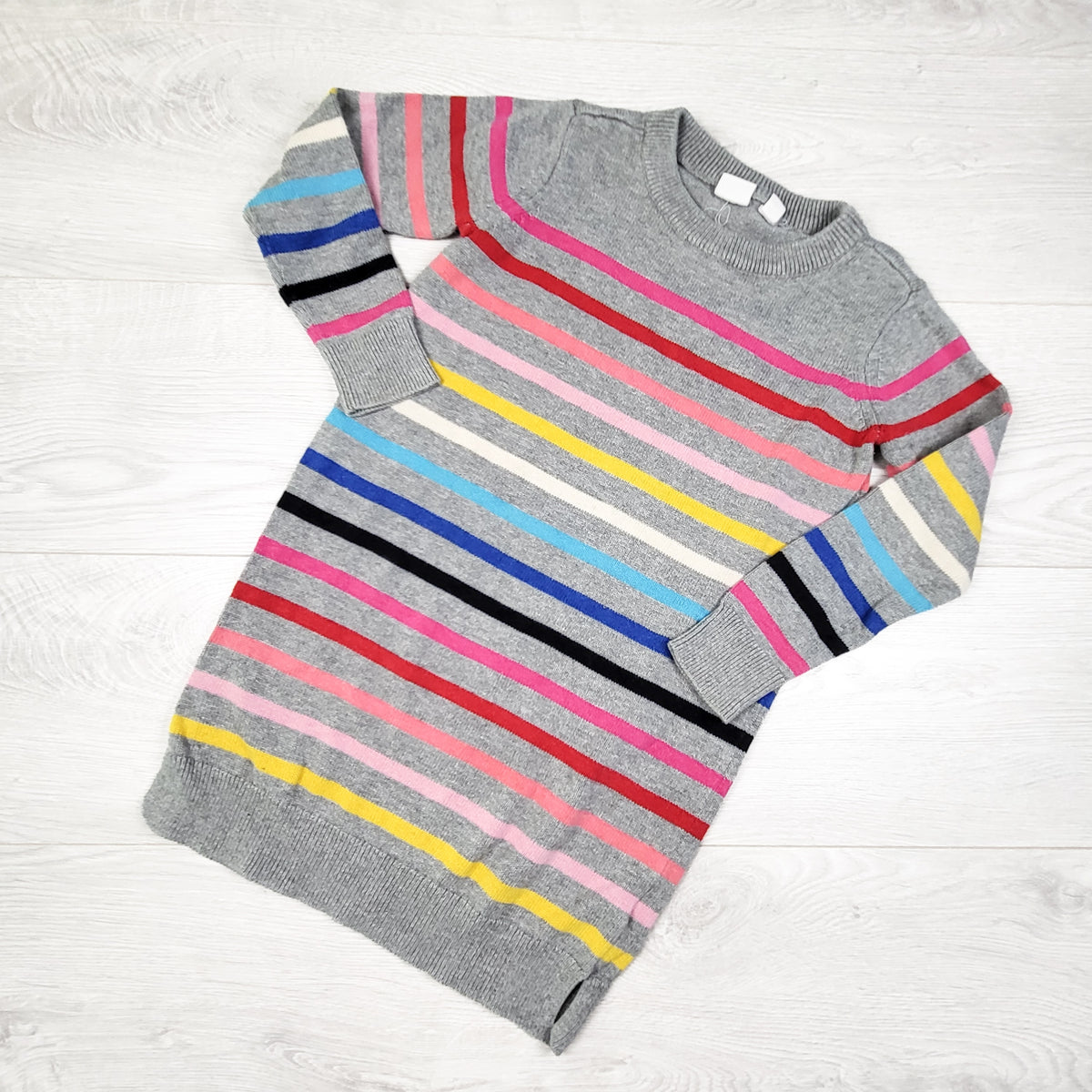 Gap grey multi-striped sweater dress. Size small (6/7)