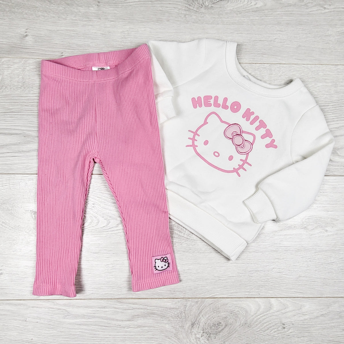 Hello Kitty white and pink 2cp set. Size 6 months - AS IS