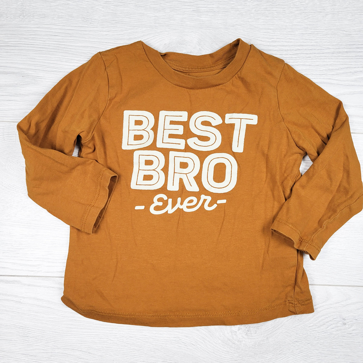 Joe Fresh brownish-orange "Best Bro Ever" long sleeve top. Size 3T