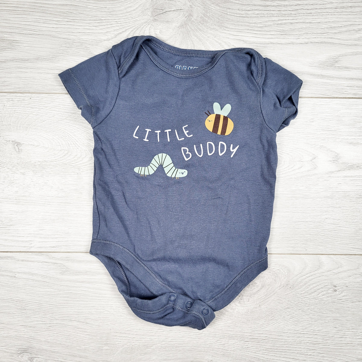 Old Navy blue "Little Buddy" bodysuit. Size 3-6 months