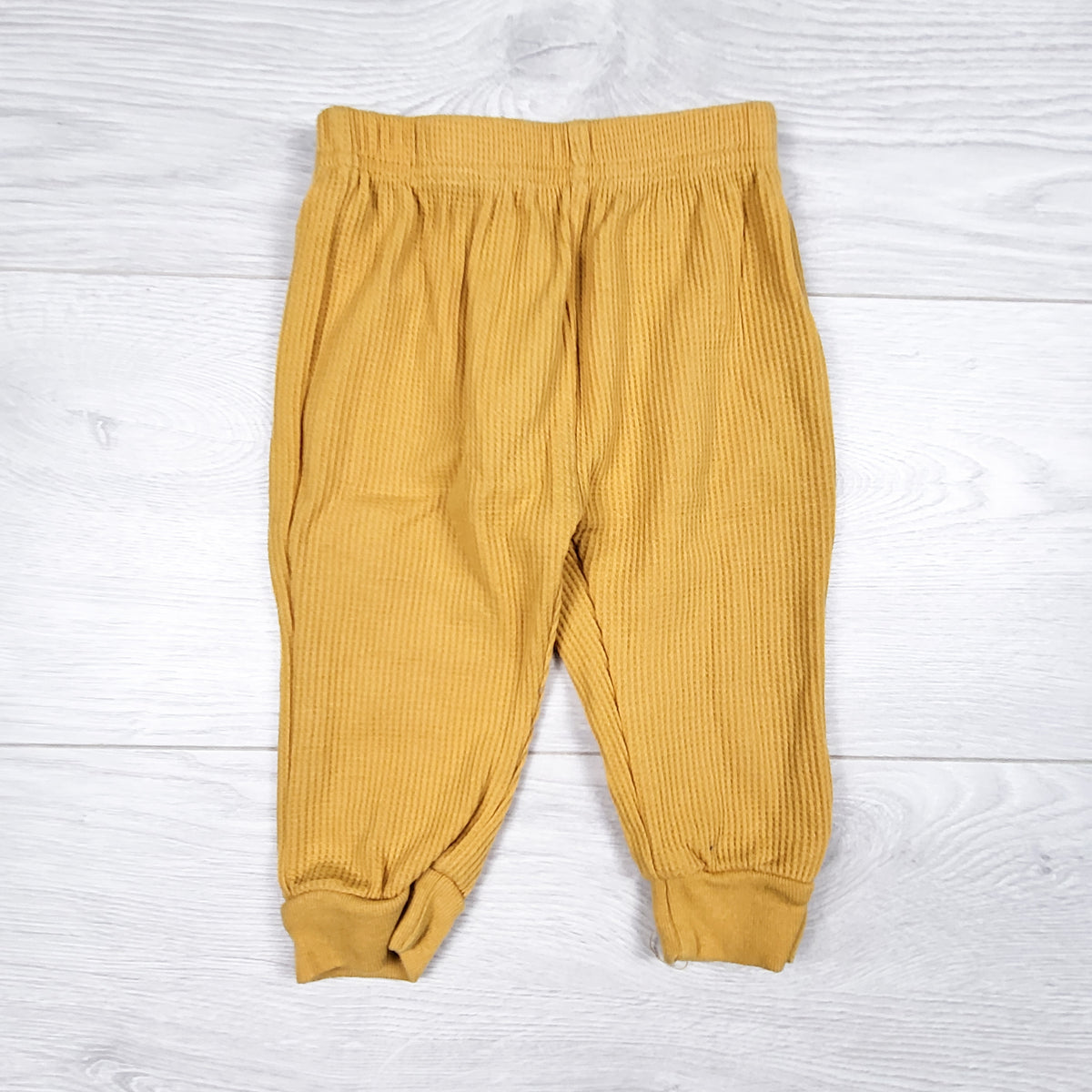 Chick Pea yellow waffle knit pants. Size 3-6 months