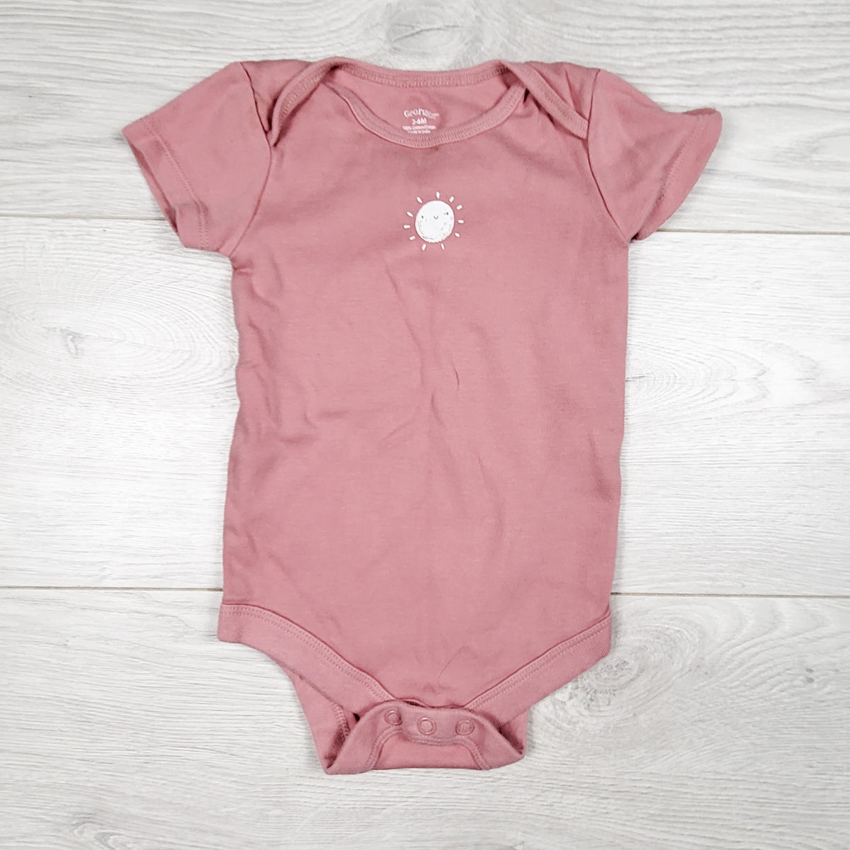 George pink bodysuit with sun. Size 3-6 months