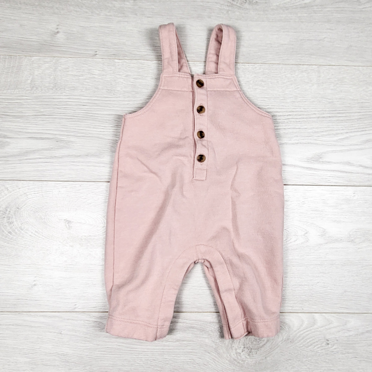 Old Navy pink terry-lined overalls. Size 0-3 months