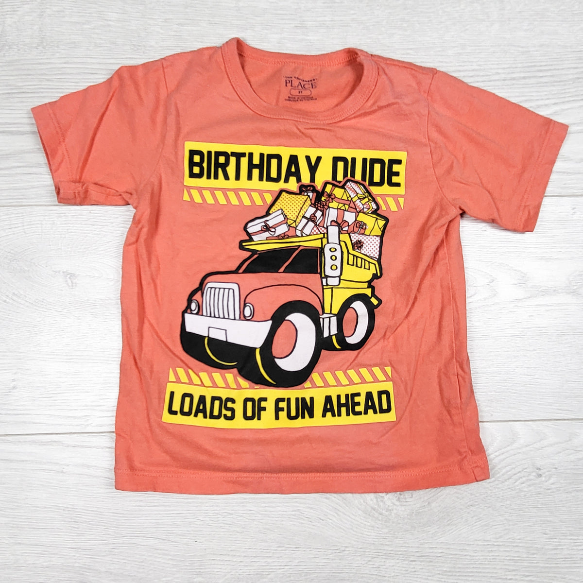 Children's Place salmon "Birthday Dude" t-shirt. Size 3T