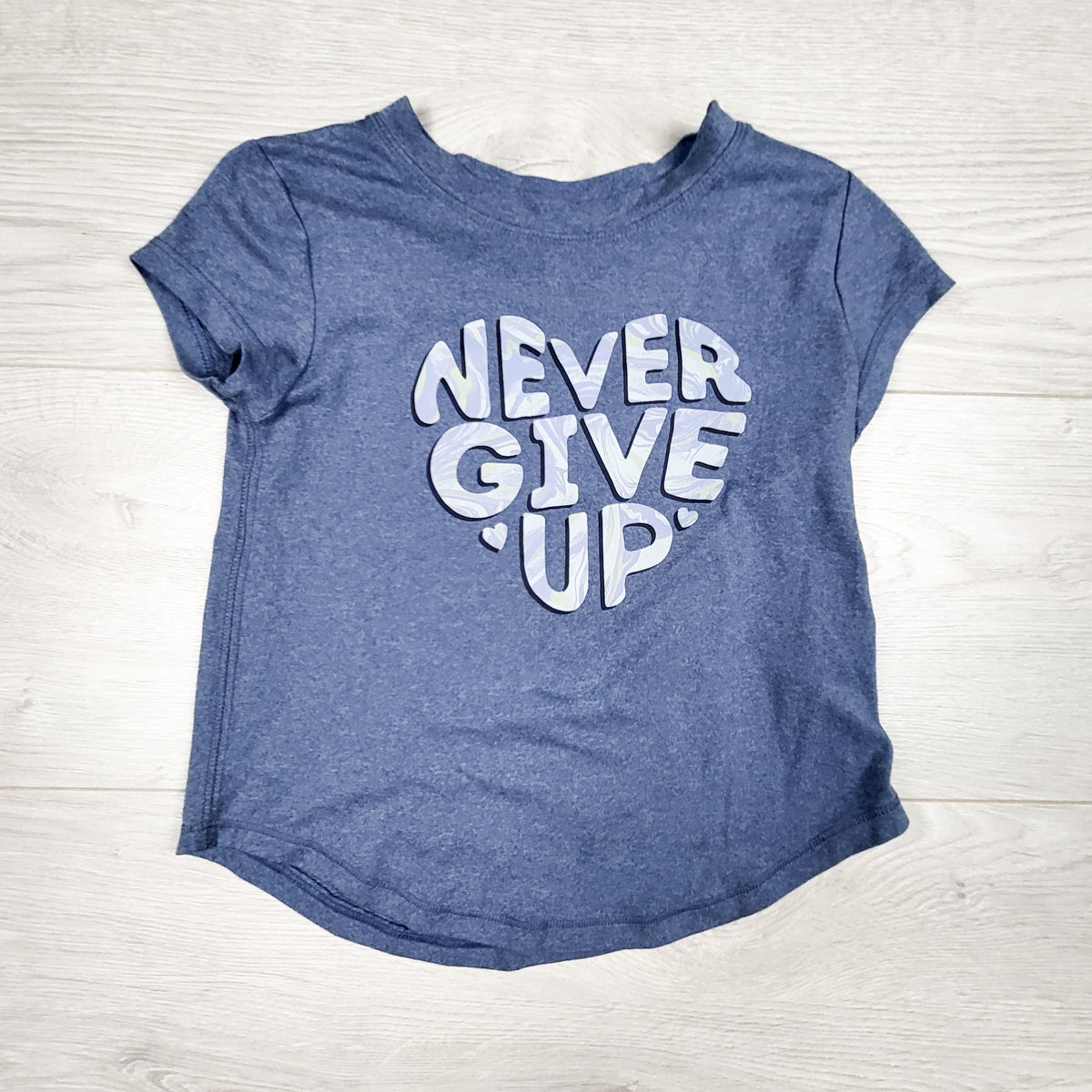 Joe Fresh blue "Never Give Up" active t-shirt. Size 3T