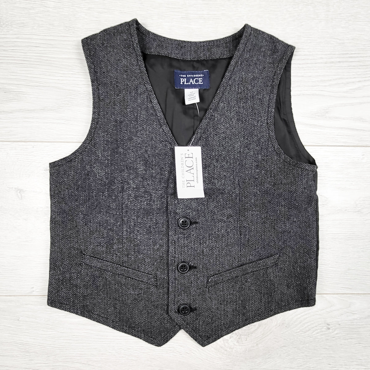 NEW - Children's Place dark grey suit vest. Size 4T