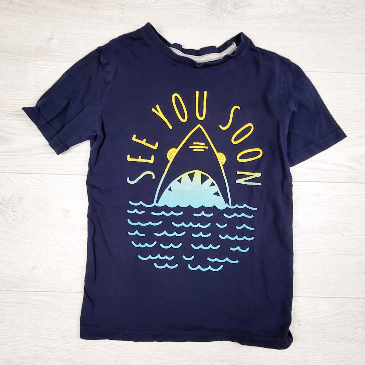 George navy "See You Soon" shark t-shirt. Size 7/8