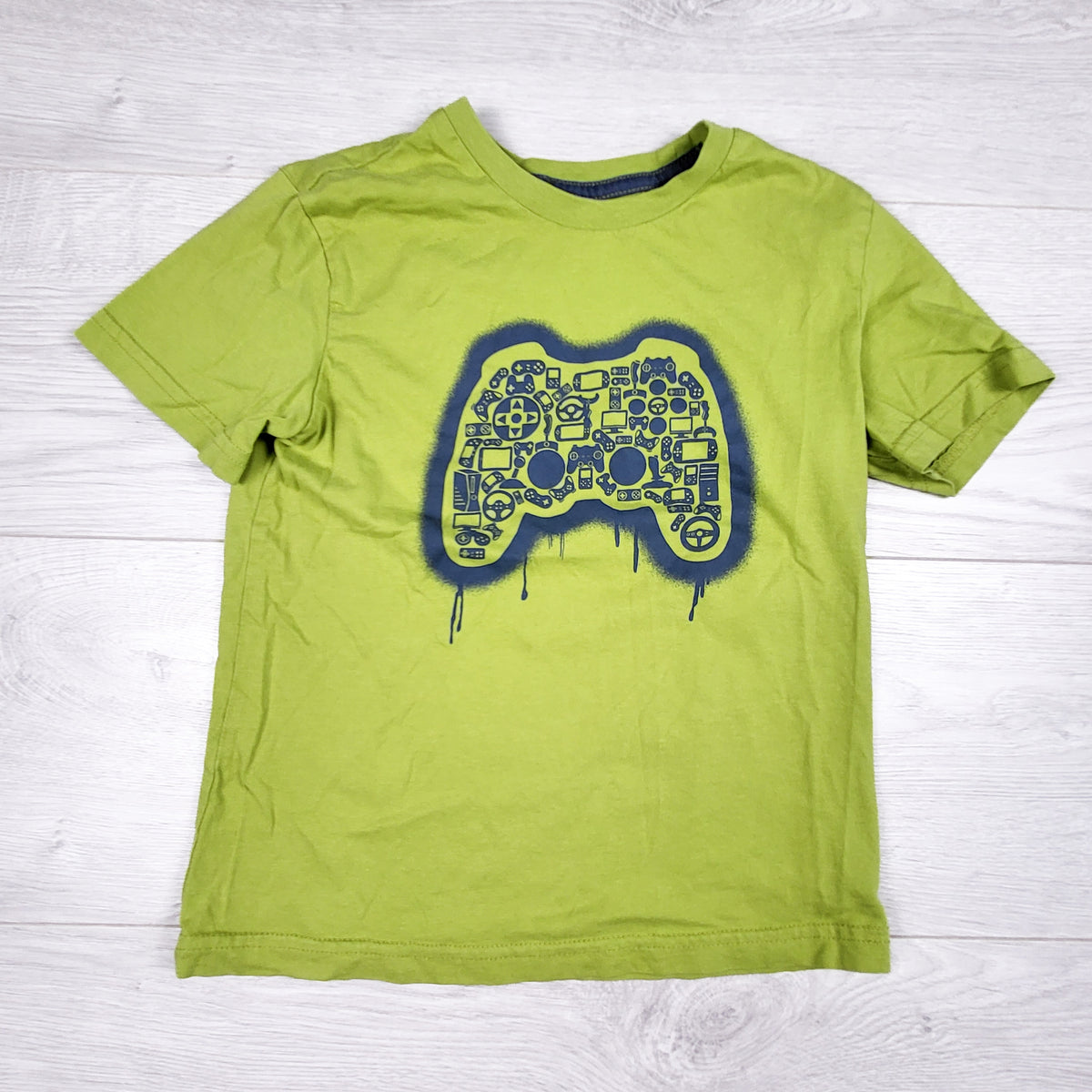 George lime-green t-shirt with game controller. Size 6
