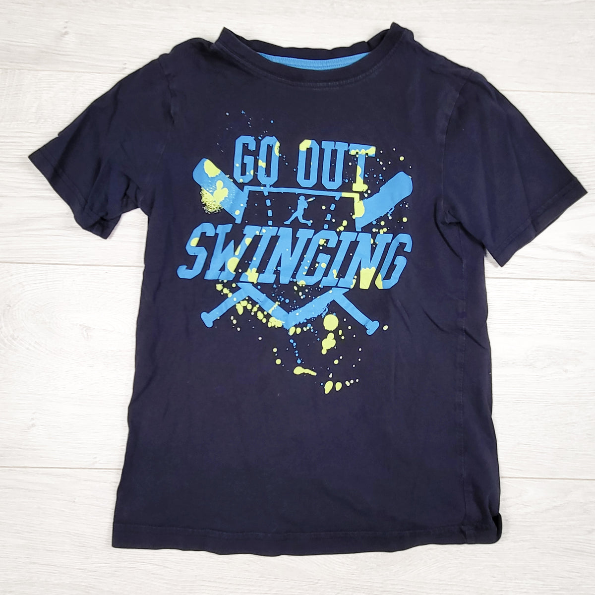 George navy "Go Out Swinging" t-shirt. Size 7/8