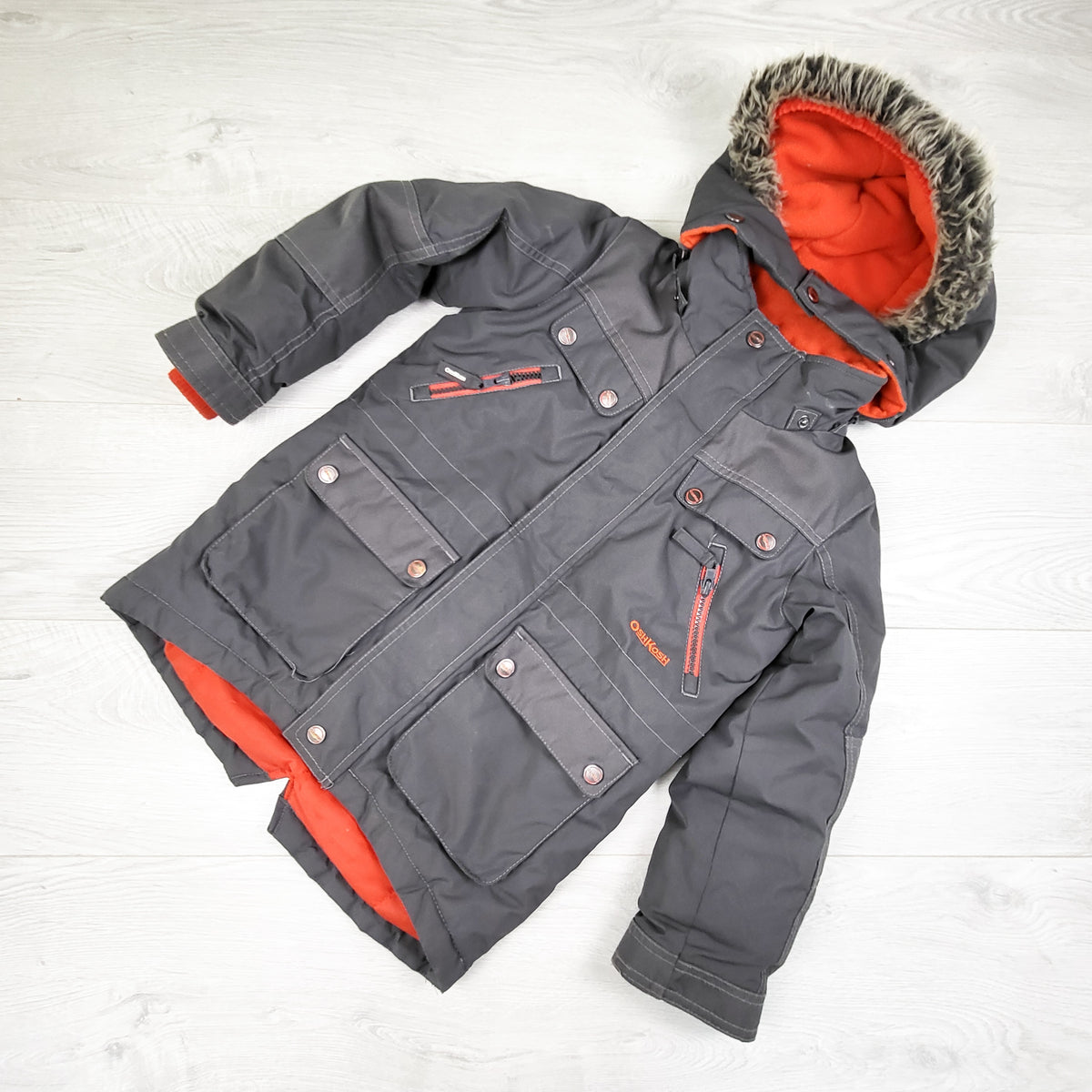 OshKosh Grey Heavyweight Winter Parka Jacket. Size 6