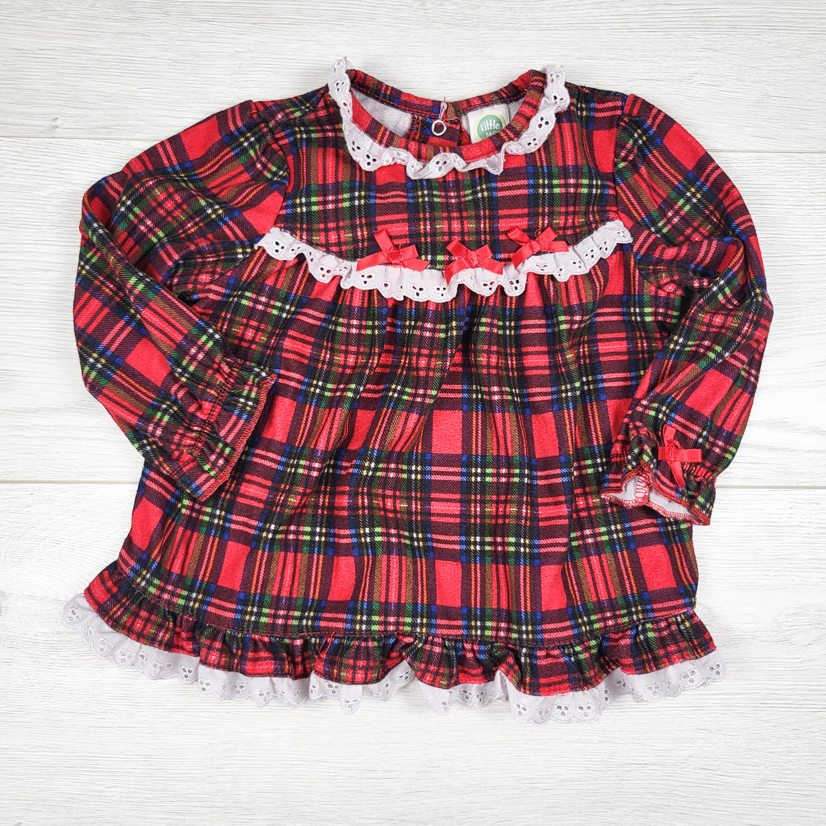 Little Me red plaid dress. Size 18 months