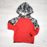 Oshkosh black and grey patterned textured pullover active hoodie. Size 4T - AS IS