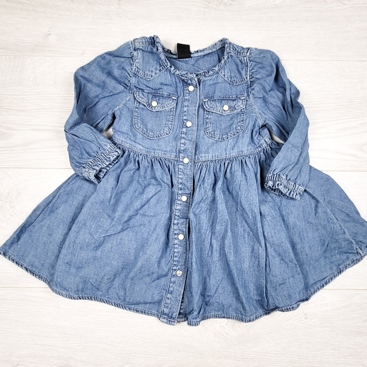Gap snap button denim dress. Size 18-24 months