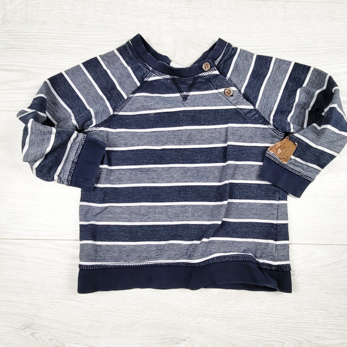 H and M blue striped sweatshirt. Size 2/3T