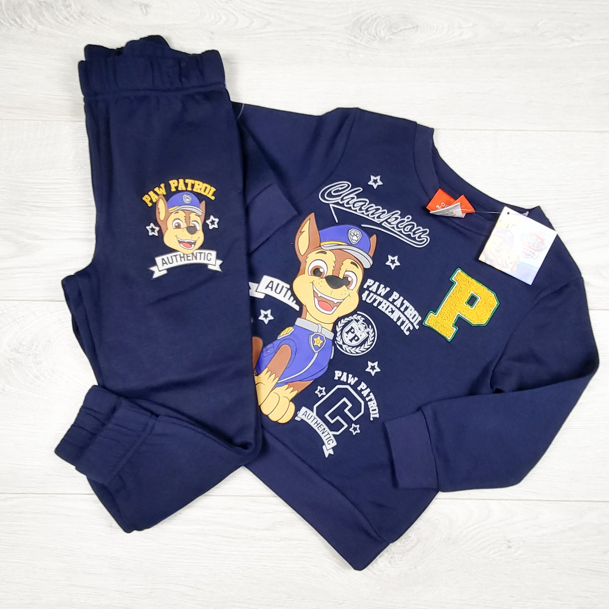 NEW - Paw Patrol navy 2pc sweatsuit with Chase. Size 3T