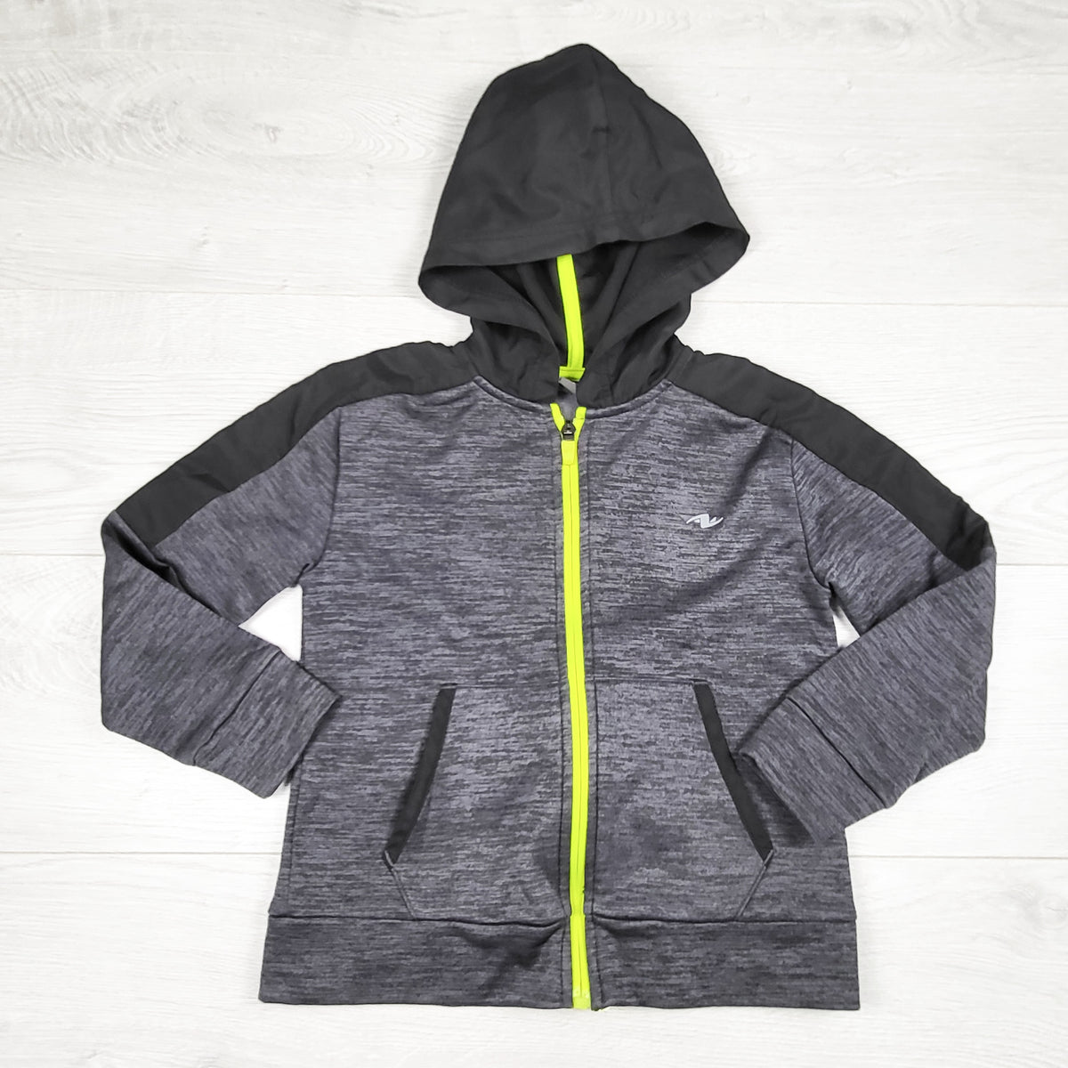 Athletic Works black and grey zip up active hoodie. Size 4/5T
