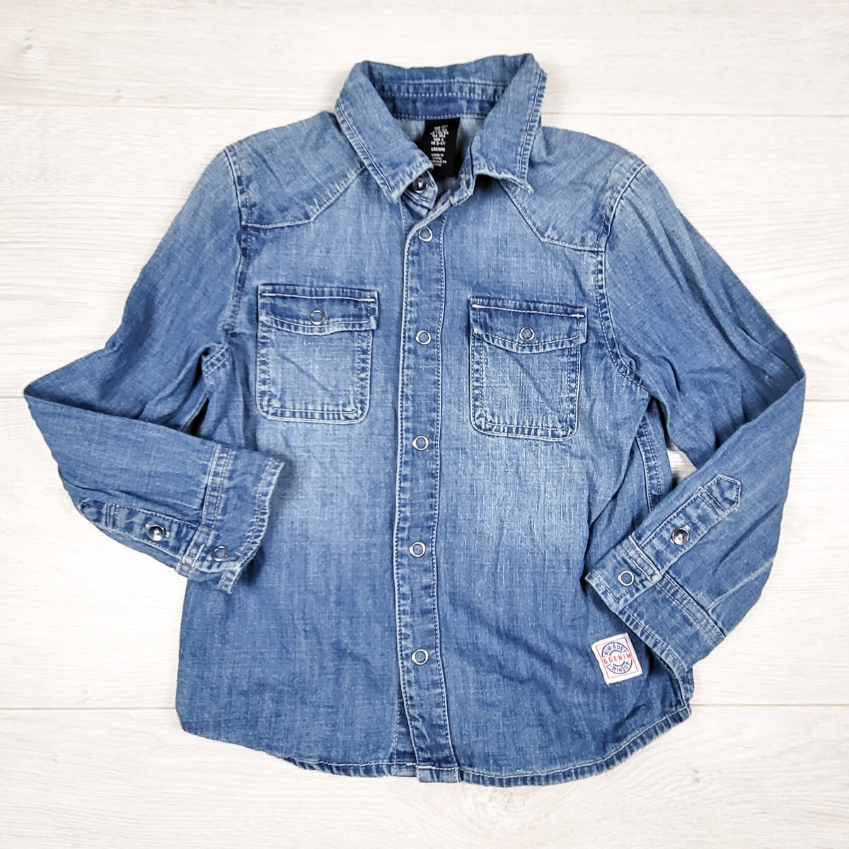 & Denim (H an M) denim button down shirt. Size 3/4T