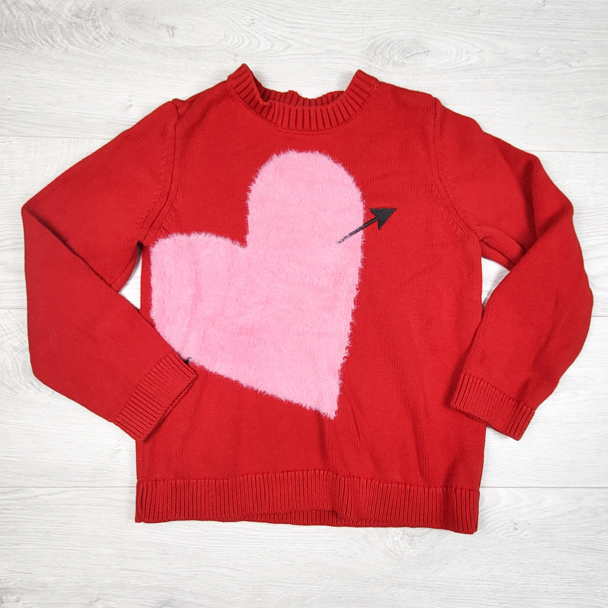 Carters red sweater with fuzzy heart - Size 10