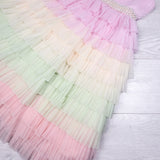 American Princess Pastel Rainbow tiered special occasion dress - Size 12