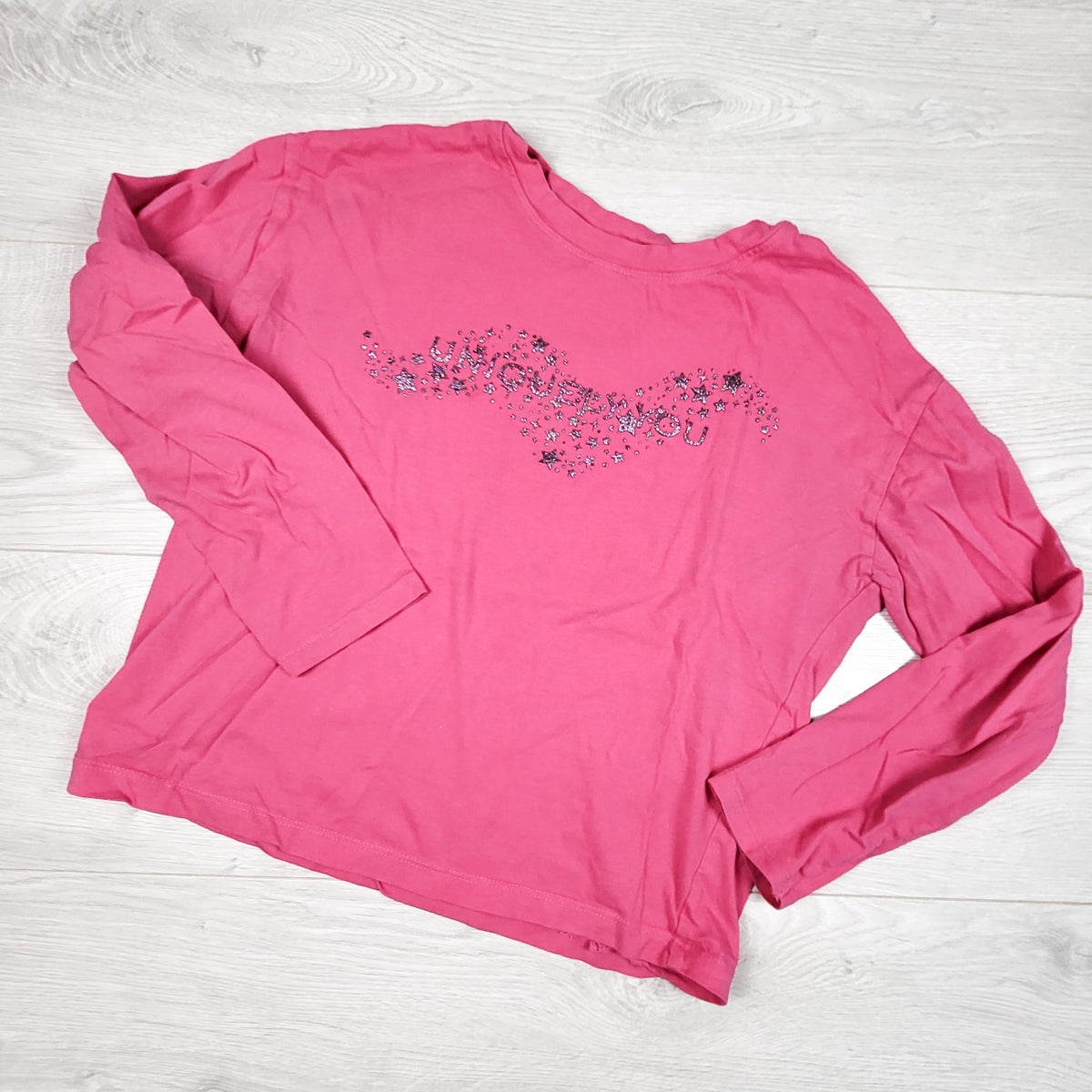George pink long sleeve "Uniquely You" top - Size 10/12