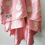 Iris & Ivy Pink and Gold Sequin and Floral Brocade High-Low Special Occasion dress  - Size 12